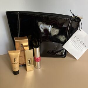 NWT Yves Saint Laurent Beauty Bag, OR Rouge Serum, Volupte Lip #5, Rouge, Travel